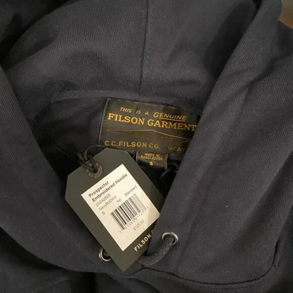 Filson Prospector Embroidered HoodieNavy Blaze DiamondSize XS, SNWT Sweaters